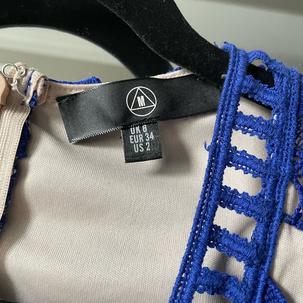 Missguided Blue Ladder Lace Romper Playsuit 2 - Picture 6 of 7